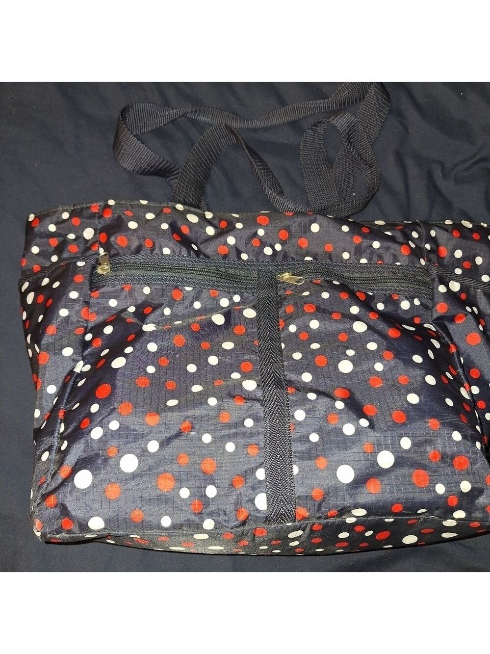 Black Red White Polka Dot Tote Bag